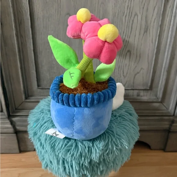 Whimsical Blue and Green Plush Planter Accent - Picture 4 of 4